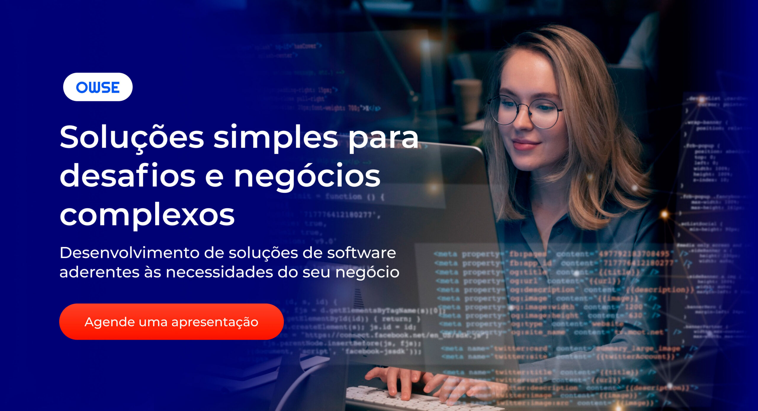 Hero Home Page: Soluções simples para desafios e negócios complexos